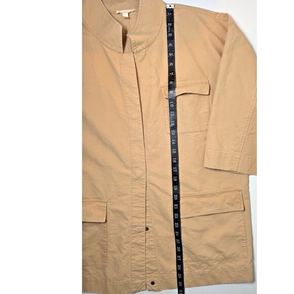 Eileen Fisher Womens Medium Utility Jacket Beige Tan Kimono Sleeve Minimalist - Picture 9 of 12